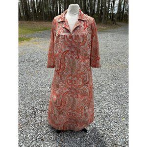 Caftan orange paisley 1960’s funky pool kaftan house homemade